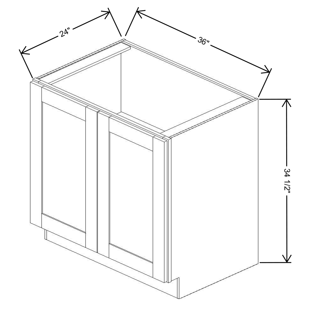 Fabuwood Quest Metro Frost 36"W Base Double Full Doors