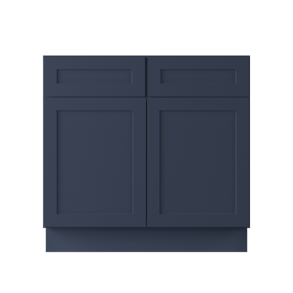 Base Kitchen Cabinet B36 Danbury Blue LessCare 36 in. width 34.5 in. height 24 in. depth