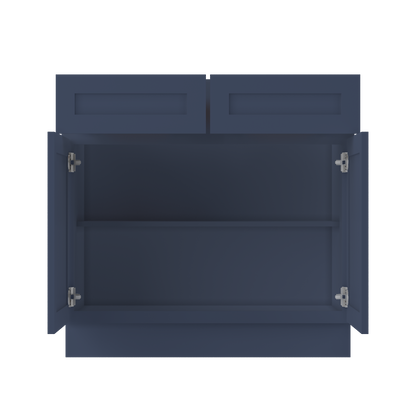 Base Kitchen Cabinet B36 Danbury Blue LessCare 36 in. width 34.5 in. height 24 in. depth