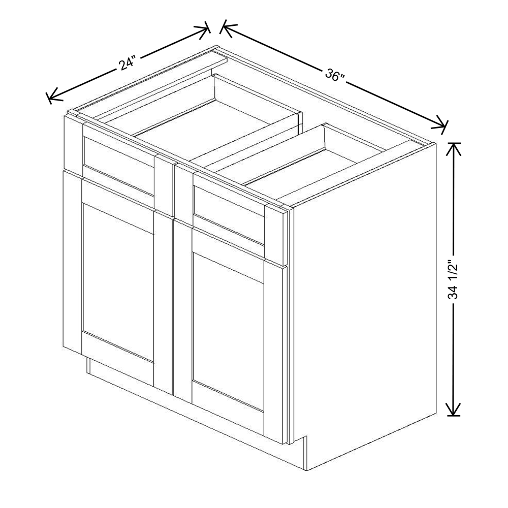 Fabuwood Quest Metro Mist Base 36"W Shaker Cabinet