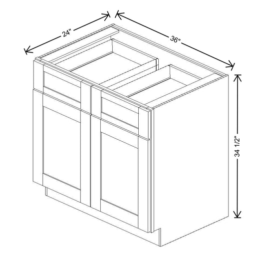 Fabuwood Quest Metro Frost Base 36"W Shaker Cabinet