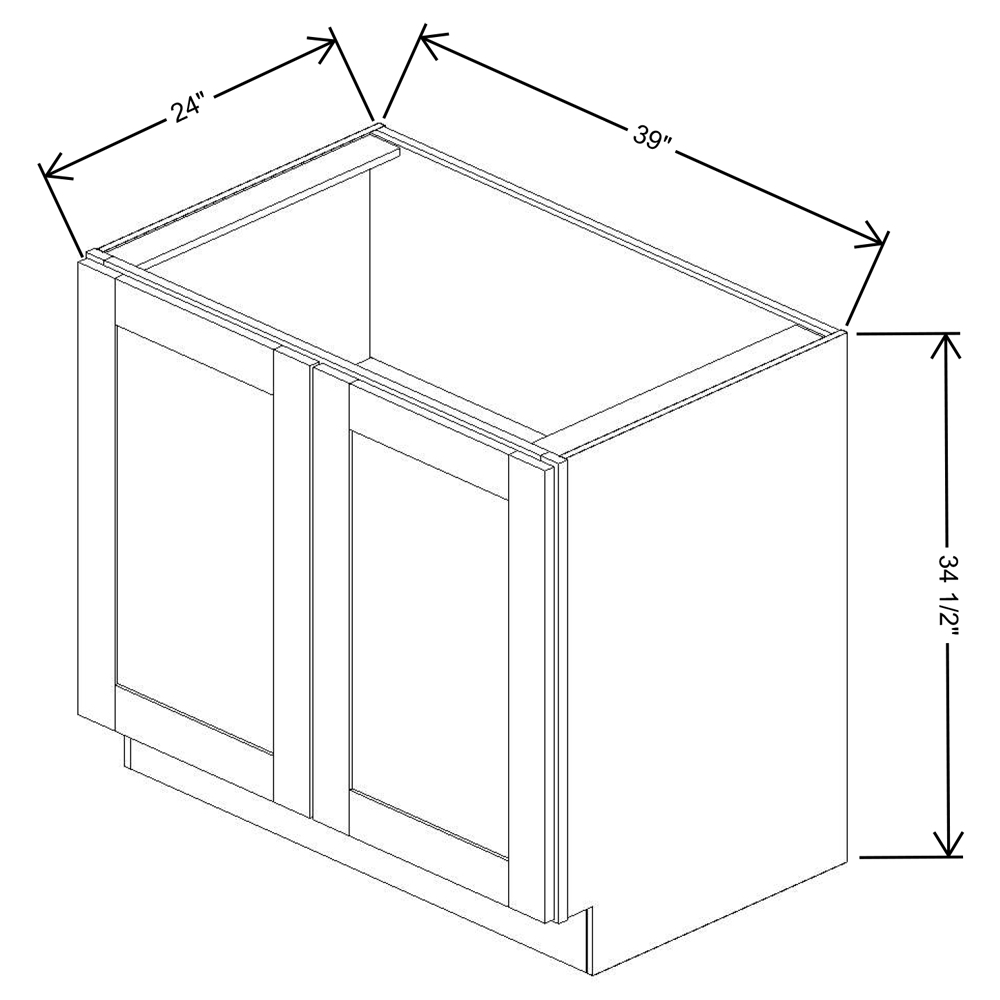 Fabuwood Quest Metro Frost 39"W Base Double Full Doors