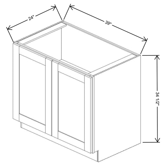 Fabuwood Allure Luna Desert Oak 39" W X 34 1/2" H X 24" D Full Height Double Door Base Cabinet