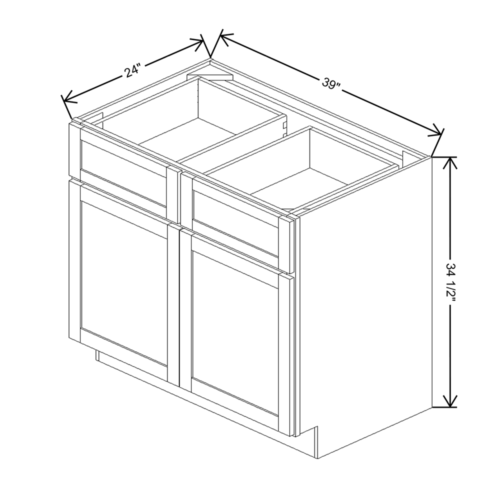 Wolf Classic Dartmouth 5-piece Biscayne Paint 39"W Base Cabinet