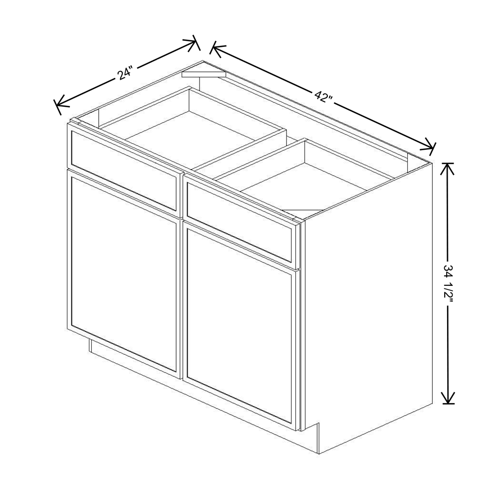 Cubitac Basic Oxford Pastel 42"W Base Cabinet