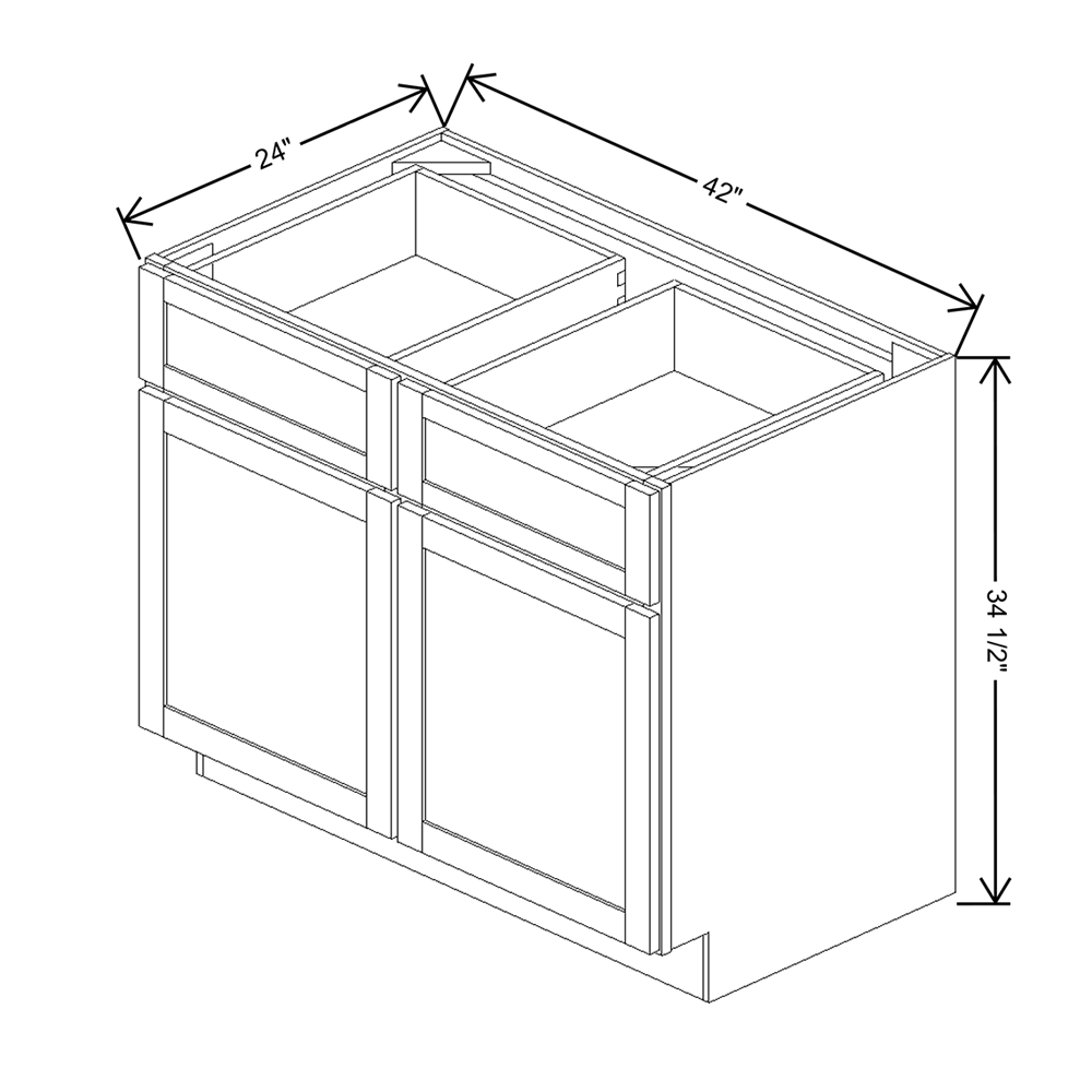 Wolf Classic Dartmouth 5-piece Biscayne Paint 42"W Base Cabinet