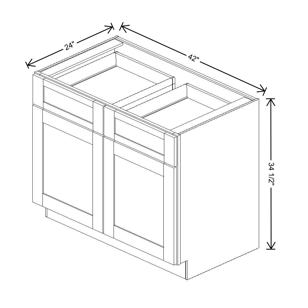 Fabuwood Quest Metro Mist Base 42"W Shaker Cabinet