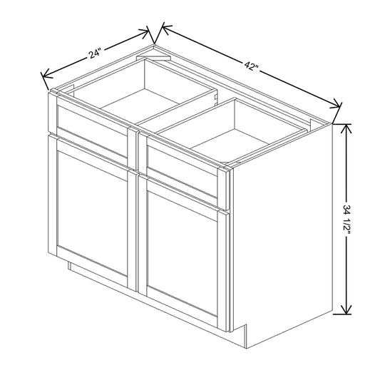 Wolf Classic Dartmouth 5-piece Biscayne Paint 42"W Base Cabinet