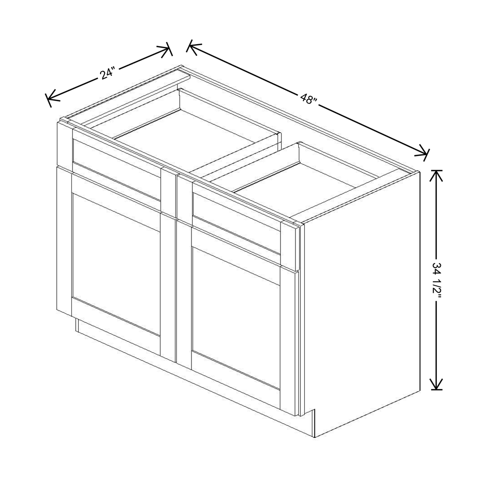 Fabuwood Allure Luna Kona Base 48"W Shaker Cabinet