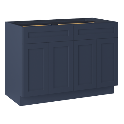 Base Kitchen Cabinet B48 Danbury Blue LessCare 48 in. width 34.5 in. height 24 in. depth