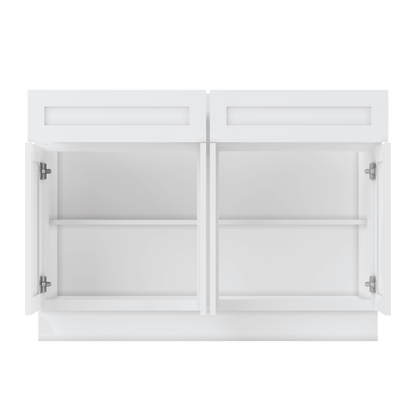 Base Kitchen Cabinet B48 Alpina White LessCare 48 in. width 34.5 in. height 24 in. depth