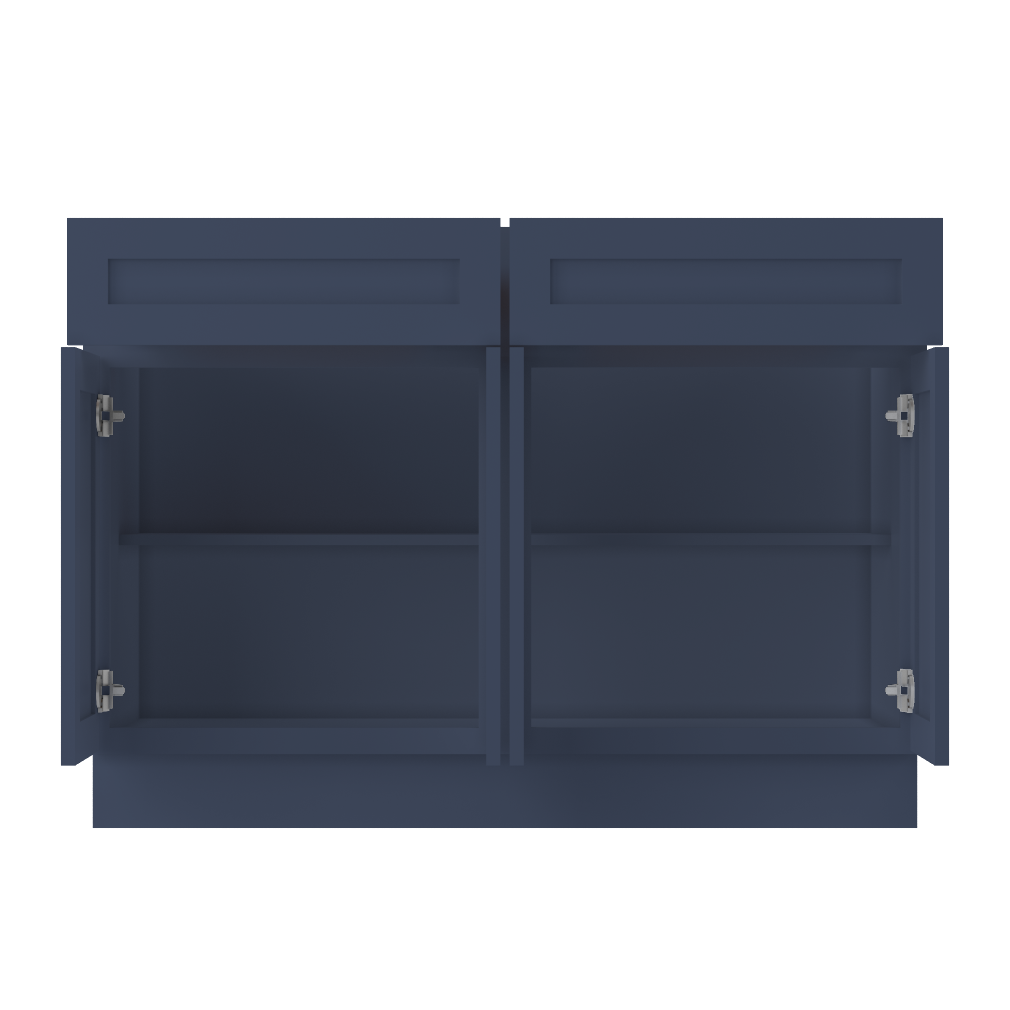 Base Kitchen Cabinet B48 Danbury Blue LessCare 48 in. width 34.5 in. height 24 in. depth