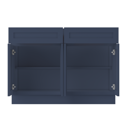 Base Kitchen Cabinet B48 Danbury Blue LessCare 48 in. width 34.5 in. height 24 in. depth