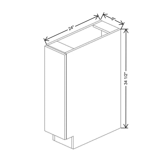 CNC Concord Newport White 09" W Full Height Single Door Base Cabinet