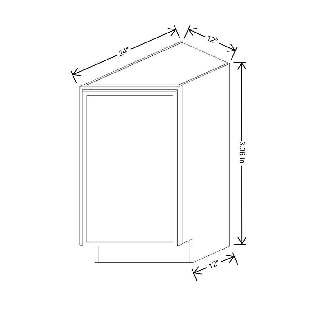 Cubitac Imperial Montclair Sapphire 12"W Angle Base Cabinet {Full Height Door}