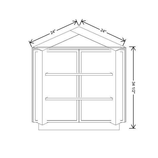 Cubitac Prestige Newport Latte 24"W Base End Return {Full Height Door}