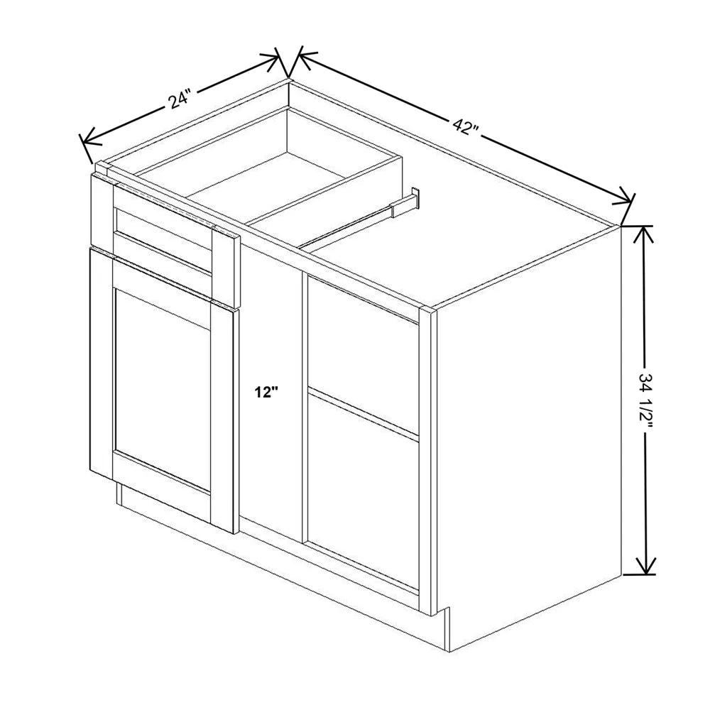 J&K Charcoal E2 Base Blind Corner - 42" W