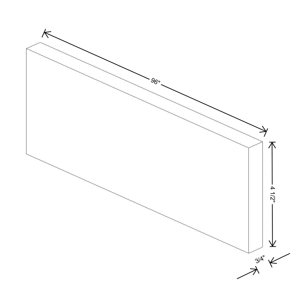 Fabuwood Illume Catalina Bianco Gloss 2 Base Board Molding 4-1/2" X 96