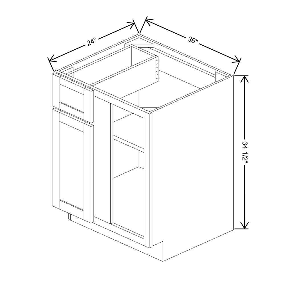 Wolf Classic Grove Terrain Stain 36"W Base Blind Cabinet