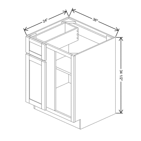 Wolf Classic Dartmouth Honey Stain 36"W Base Blind Cabinet