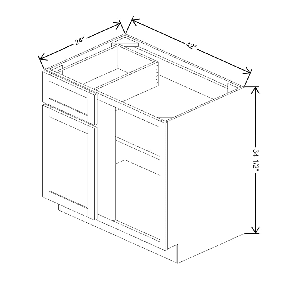 Wolf Classic Dartmouth Dark Sable Stain 42"W Base Blind Cabinet