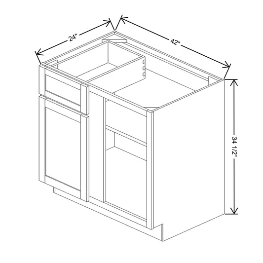 Wolf Classic Grove Opal Paint 42"W Base Blind Cabinet