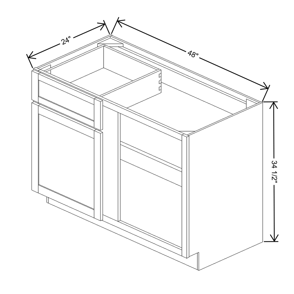 Wolf Classic Grantley White Paint 48"W Base Blind Cabinet