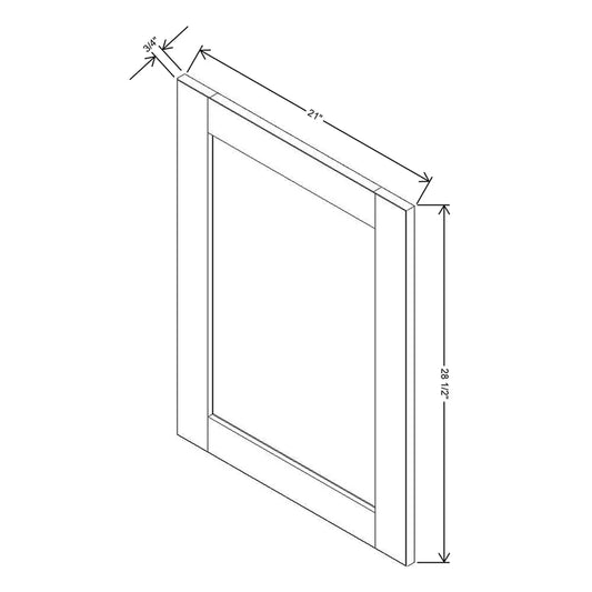 J&K White Shaker S8 Dummy Door Panel 21" W