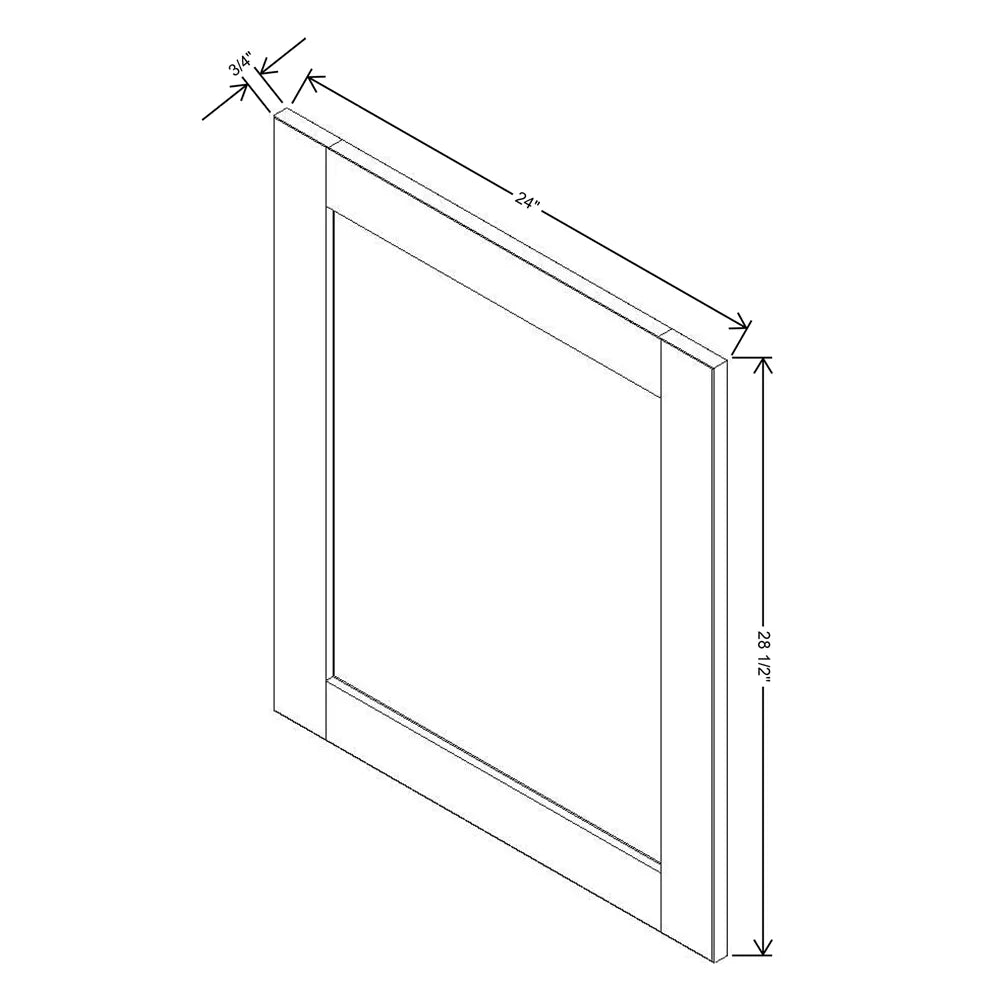 J&K White Shaker S8 Dummy Door Panel 24" W