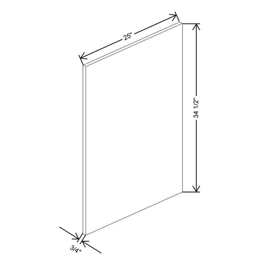 CNC Concord Fashion White 3/4" W X 34 1/2" H X 24" D Base End Panel