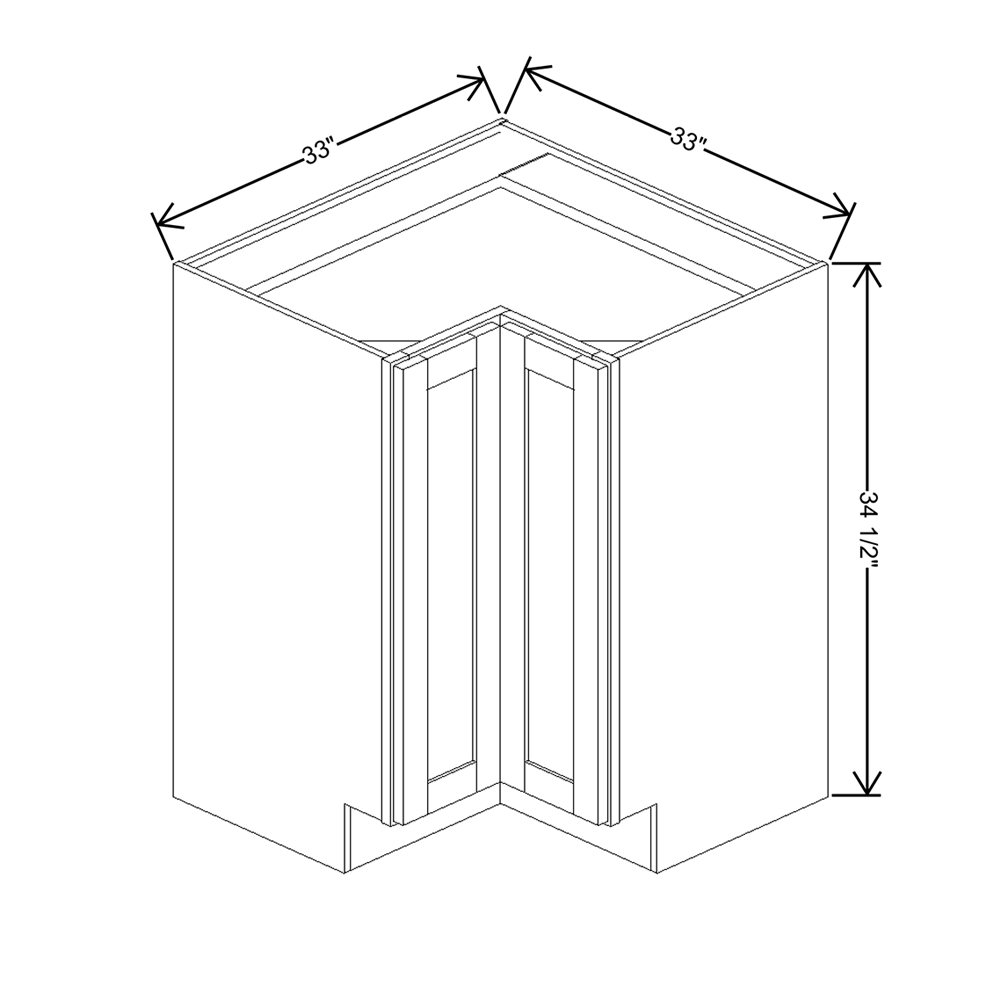 Wolf Classic Dartmouth 5-Piece Hazelnut Stain 33"W Base Corner Full H Door Easy Reach Cabinet