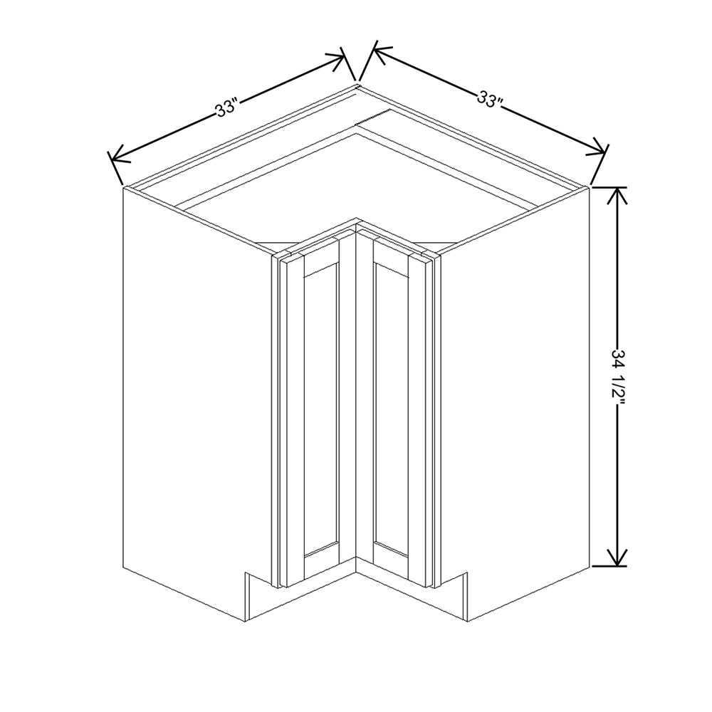 Wolf Classic Dartmouth Brownstone Stain 33"W Base Corner Full H Door Easy Reach Cabinet