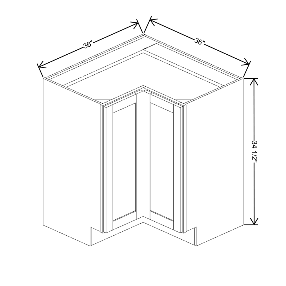 Wolf Classic Dartmouth Stonybrook Paint 36"W Base Corner Full H Door Easy Reach Cabinet