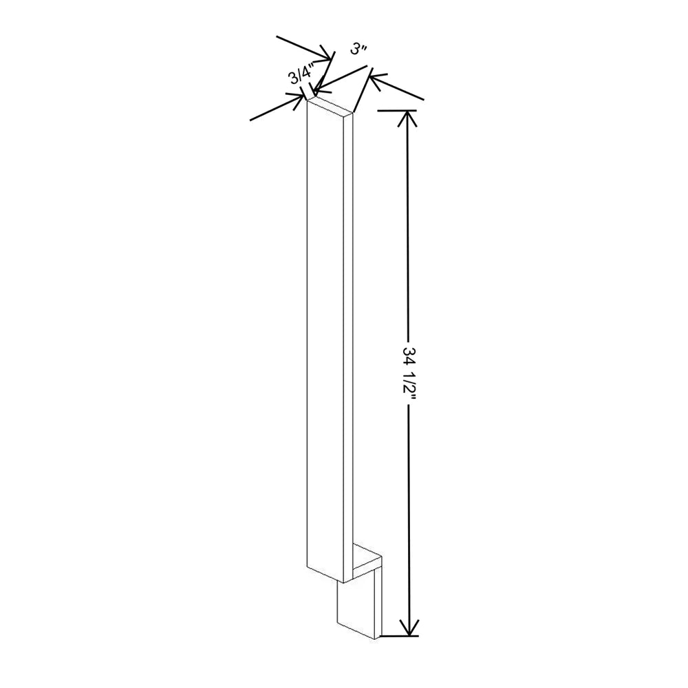 J&K White Shaker S8 Base Filler 3" W x 34 1/2" H