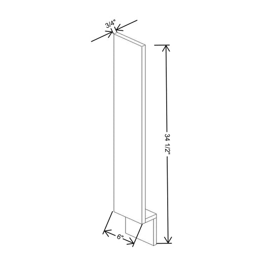 J&K White Shaker S8 Base Filler 6" W x 34 1/2" H