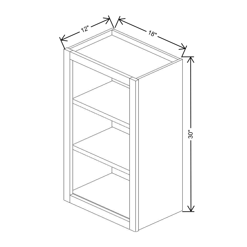 Wolf Classic Grove Terrain Stain 18"W X 30"H Wall Bookcase Cabinet