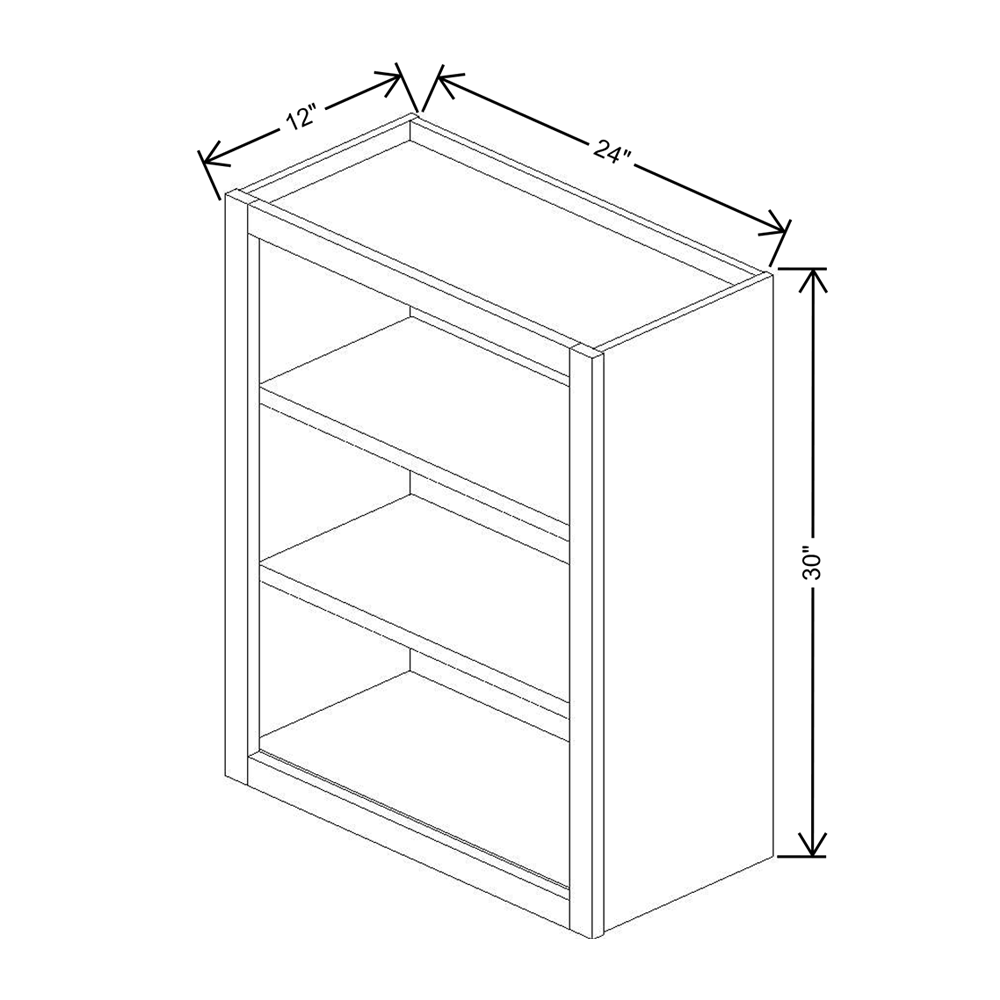 Wolf Classic Grove Terrain Stain 24"W X 30"H Wall Bookcase