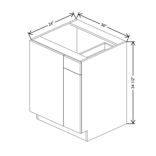 CNC Concord Elegant Dove 36 To 39" W X 34 1/2" H Blind Base Cabinet