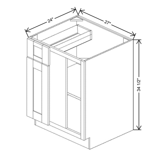 Fabuwood Quest Metro Java Blind Corner Base 36"D Shaker Cabinet