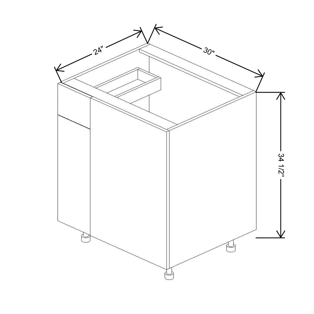 Fabuwood Illume Catalina como-ash2 36" to 39"W Blind Base With Drawer