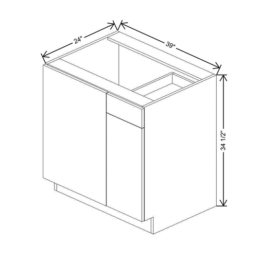 CNC Concord Newport White 39 To 42" W X 34 1/2" H Blind Base Cabinet