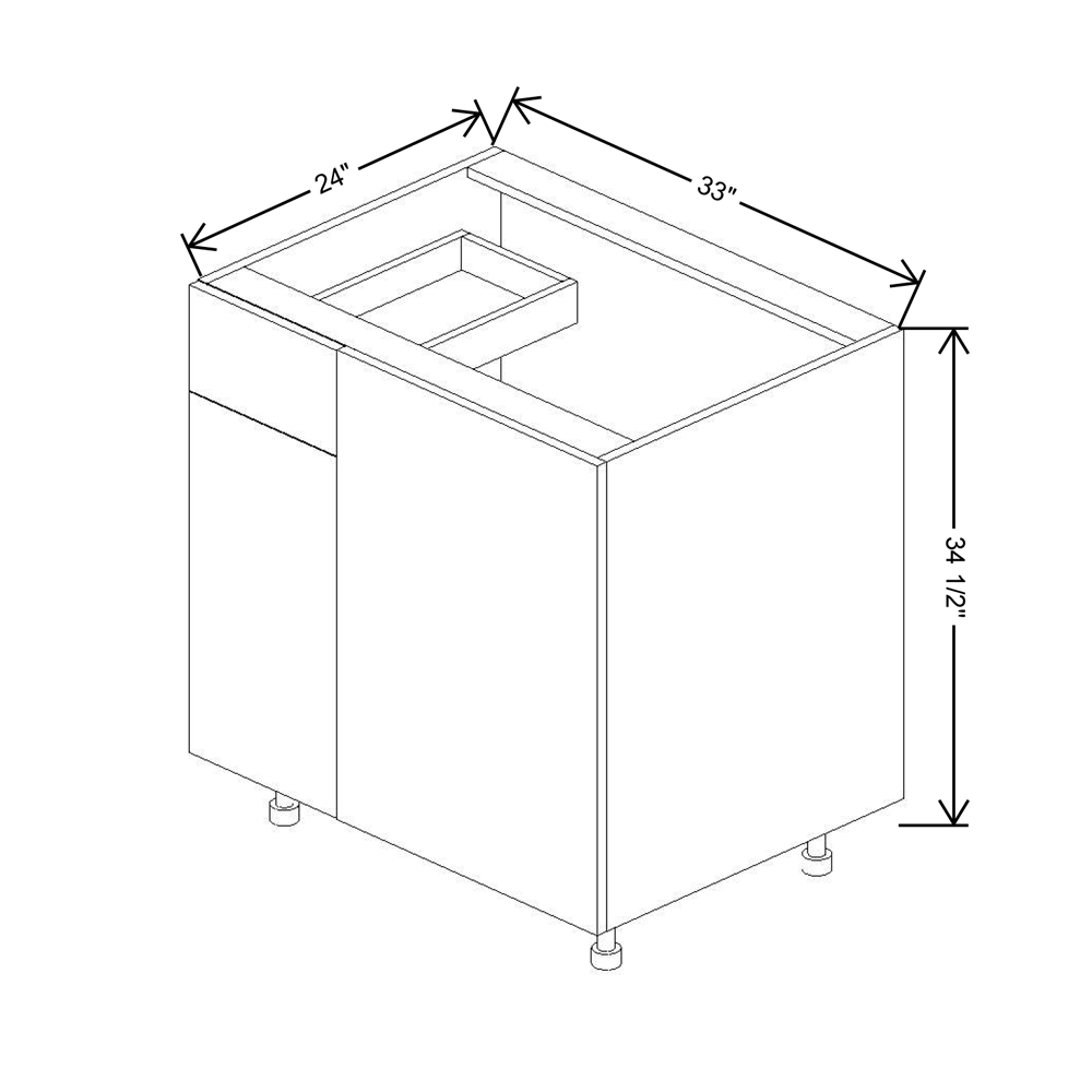 Fabuwood Illume Catalina como-ash2 39" to 42"W Blind Base With Drawer