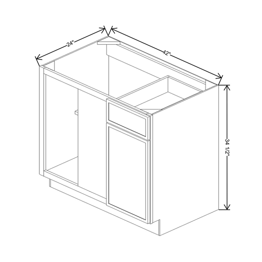 Cubitac Prestige Newport Latte 42/45"W Blind Base Cabinet