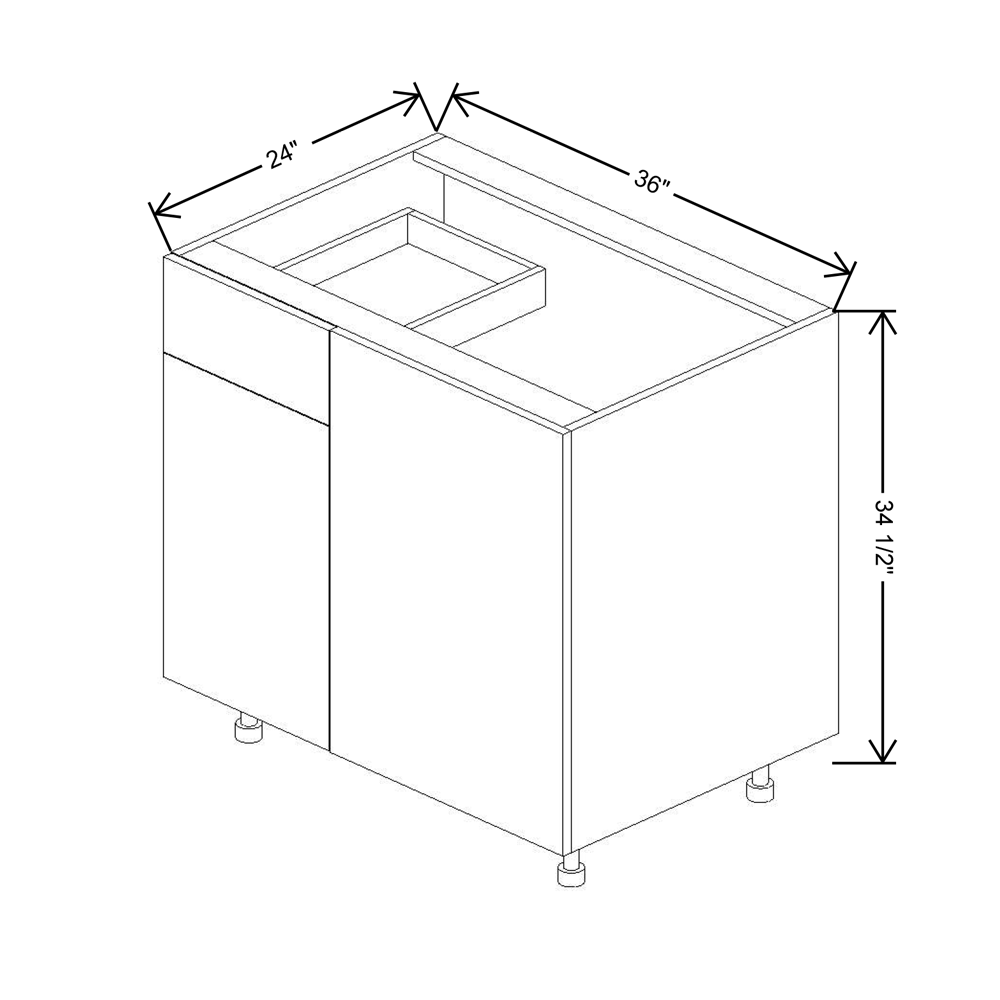 Fabuwood Illume Catalina Nocce 3 42" to 45"W Blind Base With Drawer