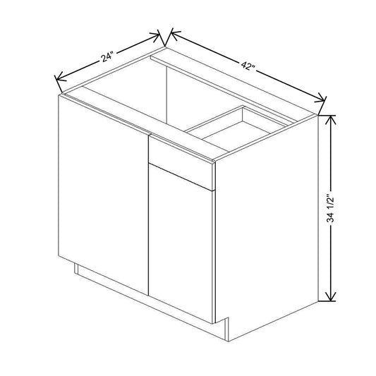CNC Concord Fashion White 42 To 45" W X 34 1/2" H Blind Base Cabinet