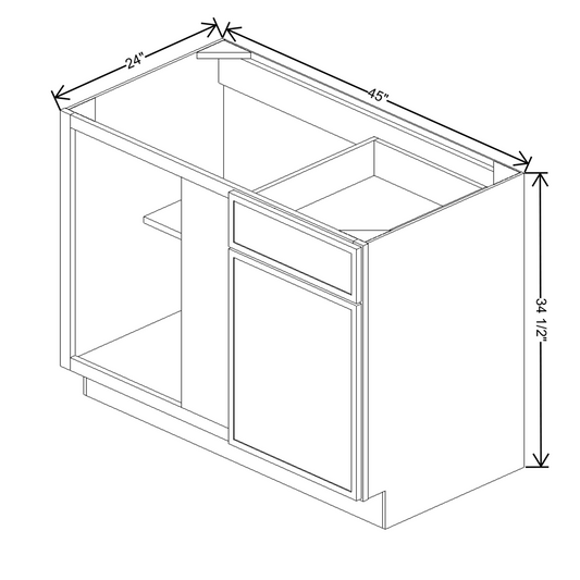 Cubitac Prestige Dover Latte 45"/48" W Blind Base Cabinet