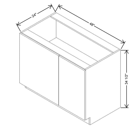 CNC Concord Newport White 48 To 51" W X 34 1/2" H Full Height Blind Base Cabinet