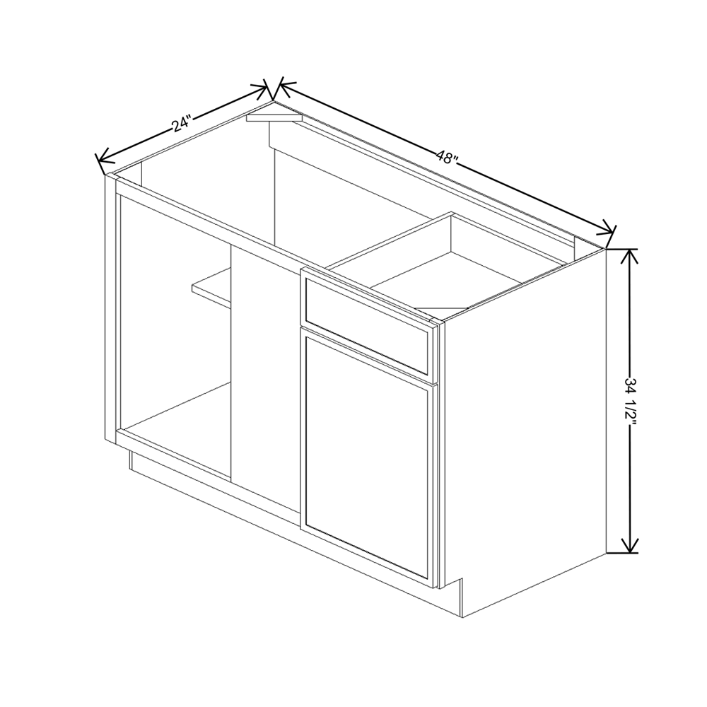 Cubitac Prestige Dover Latte 48"/51" W Blind Base Cabinet