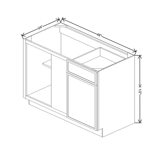 Cubitac Prestige Dover Latte 48"/51" W Blind Base Cabinet