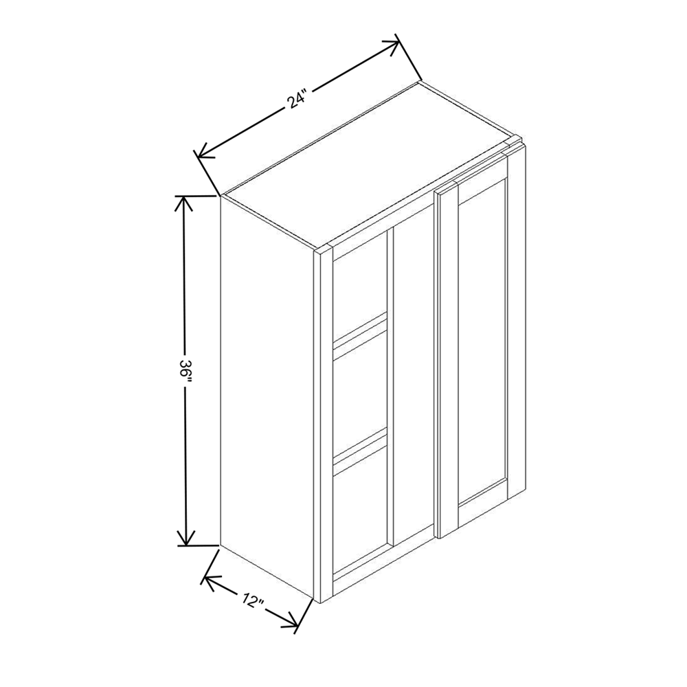 Cubitac Basic Oxford Latte 24/27"W X 36"H High Blind Wall Cabinet